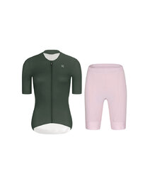 RIVANELLE Cyklistický krátký dres a krátké kalhoty - ELEVATE - růžová/zelená